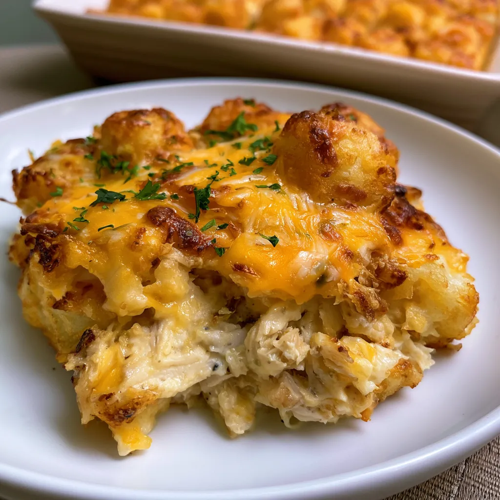 cracked out chicken tater tot casserole