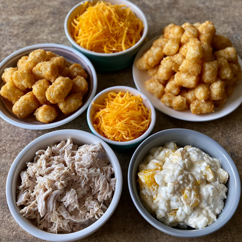 cracked out chicken tater tot casserole