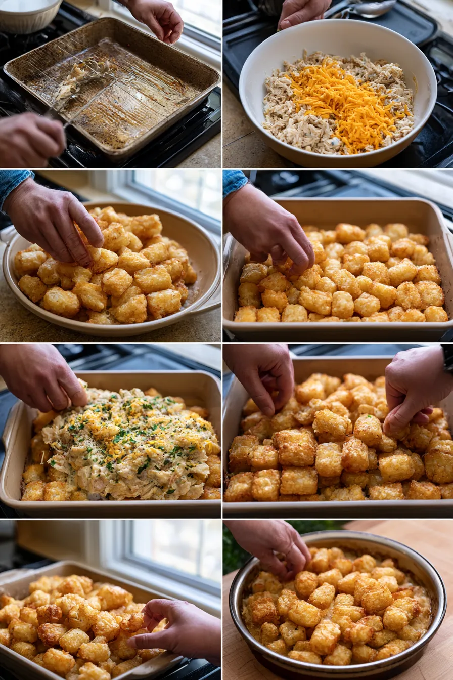 cracked out chicken tater tot casserole