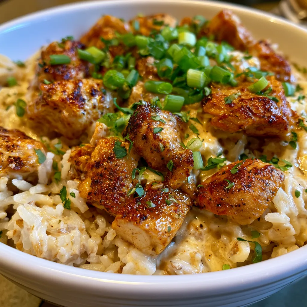 creamy cajun chicken and rice bowls