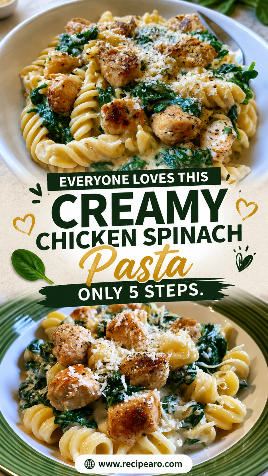creamy chicken and spinach pasta
