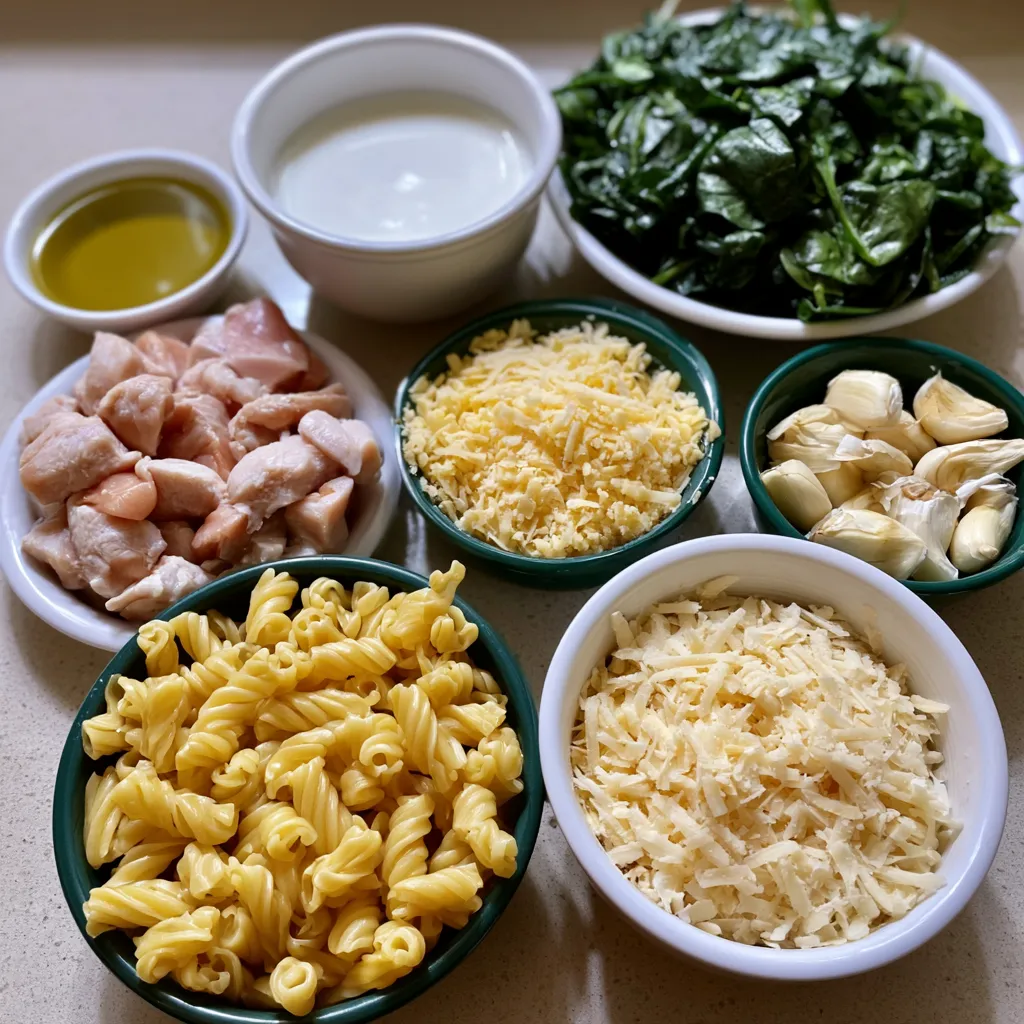 creamy chicken and spinach pasta