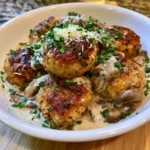 creamy mushroom chicken meatballs