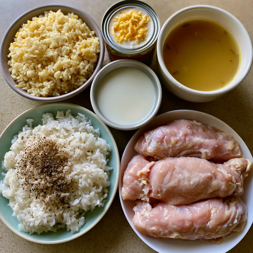 creamy smothered chicken with rice