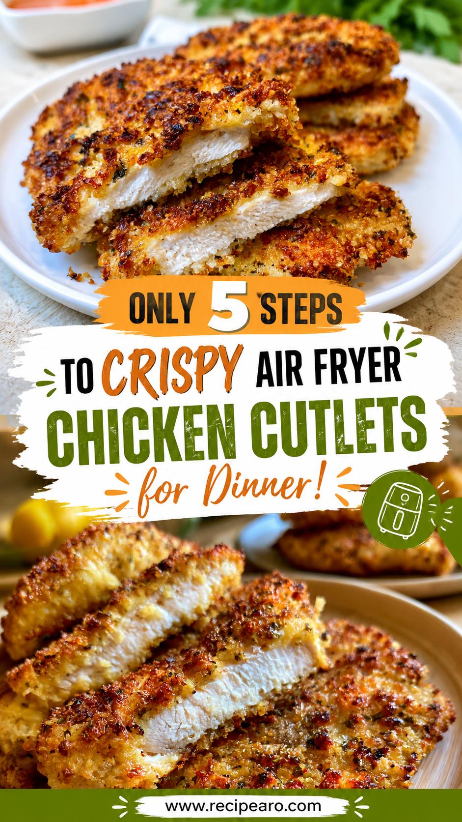 crispy air fryer chicken cutlets