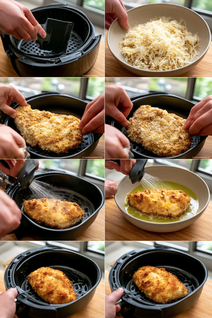 crispy air fryer parmesan chicken