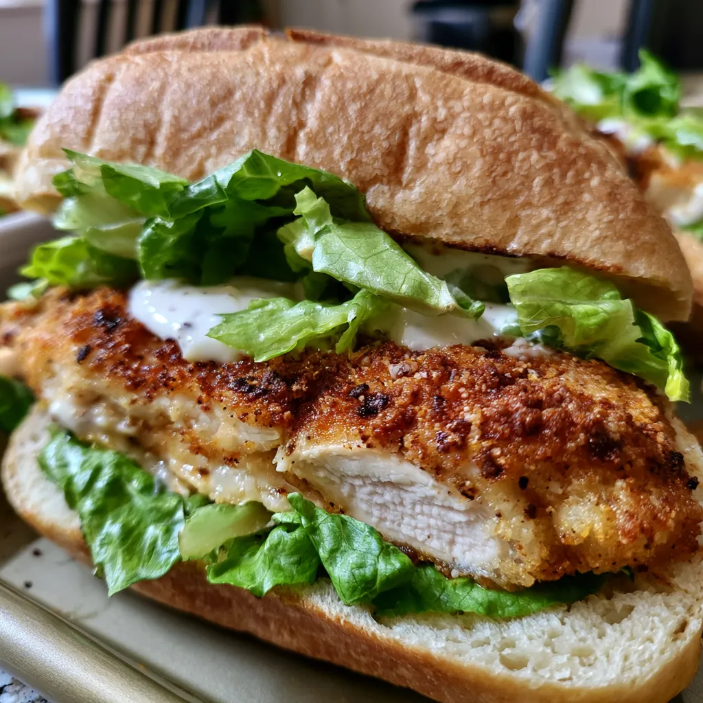 crispy chicken caesar sandwich