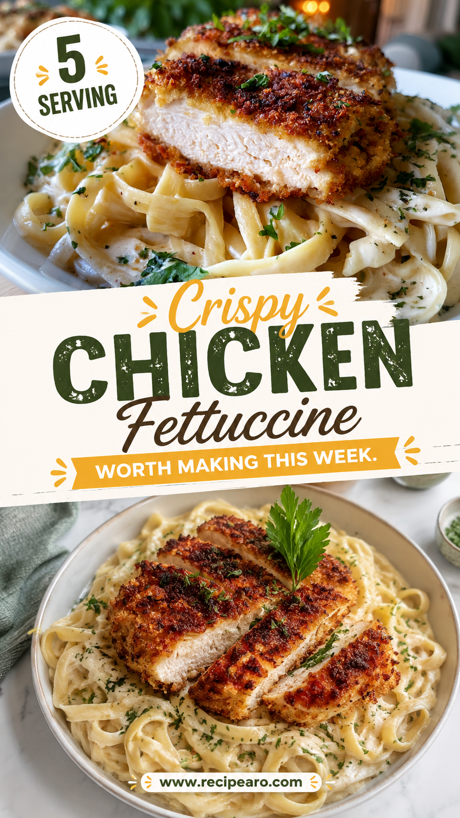 crispy chicken fettuccine alfredo