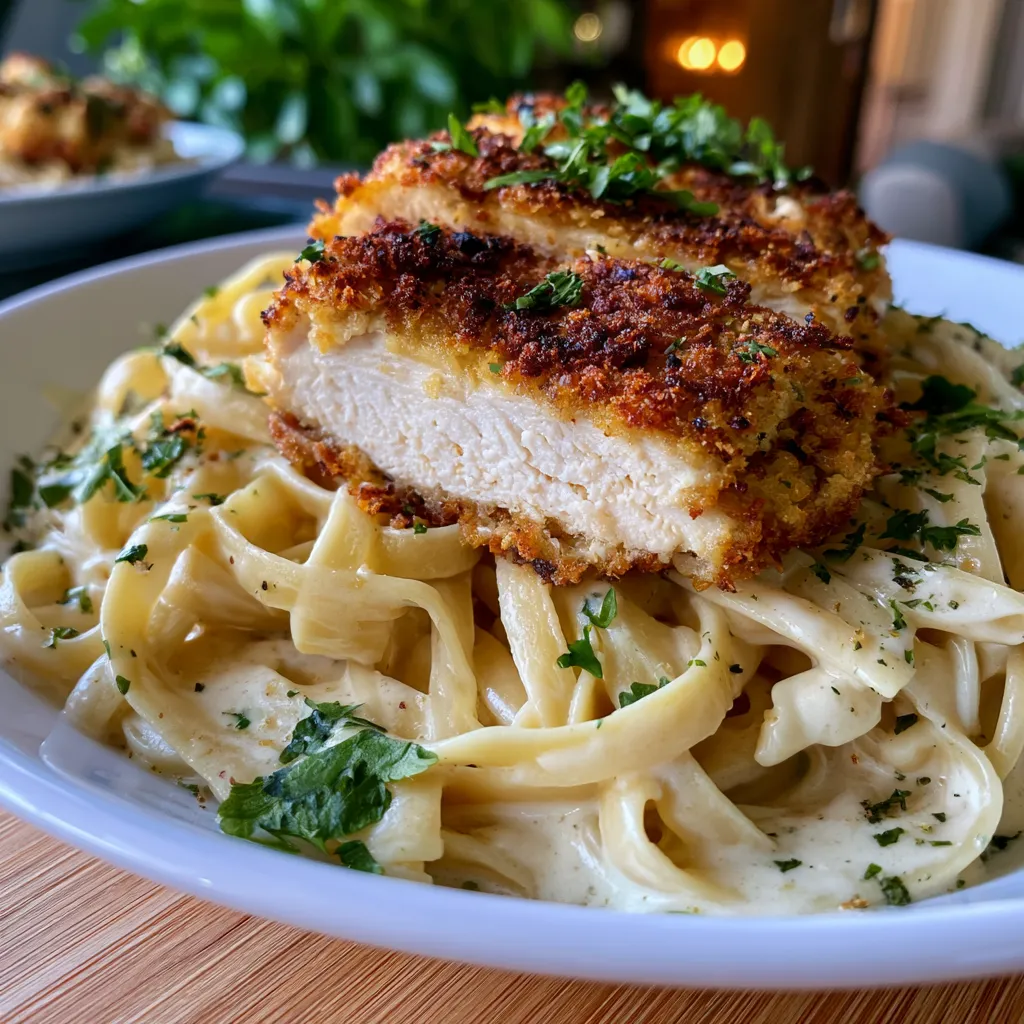 crispy chicken fettuccine alfredo