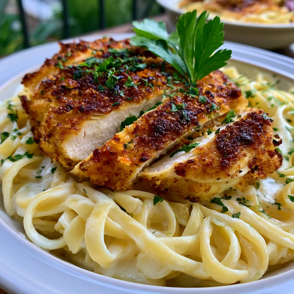 crispy chicken fettuccine alfredo