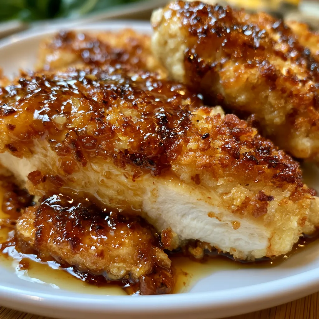 double crunch honey garlic chicken breasts