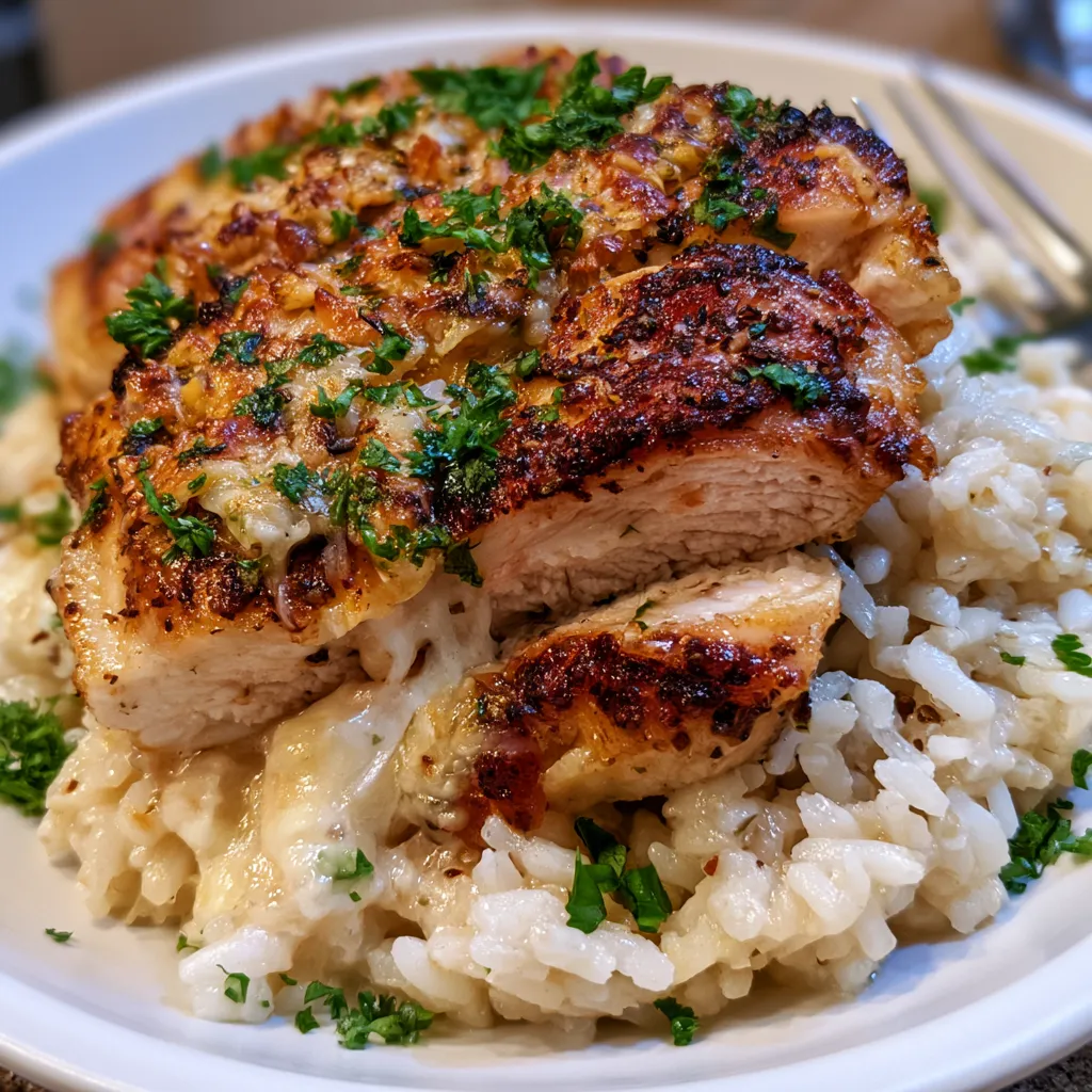 garlic parmesan chicken and rice