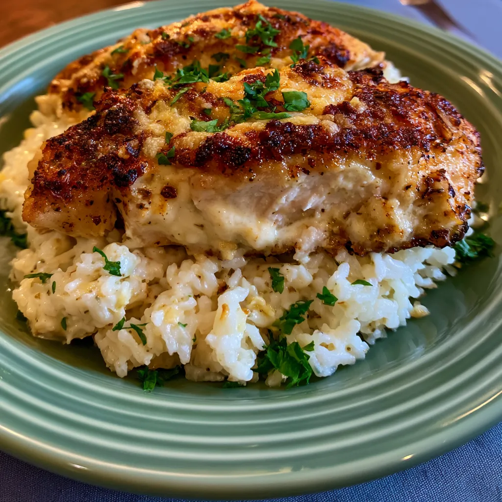 garlic parmesan chicken and rice