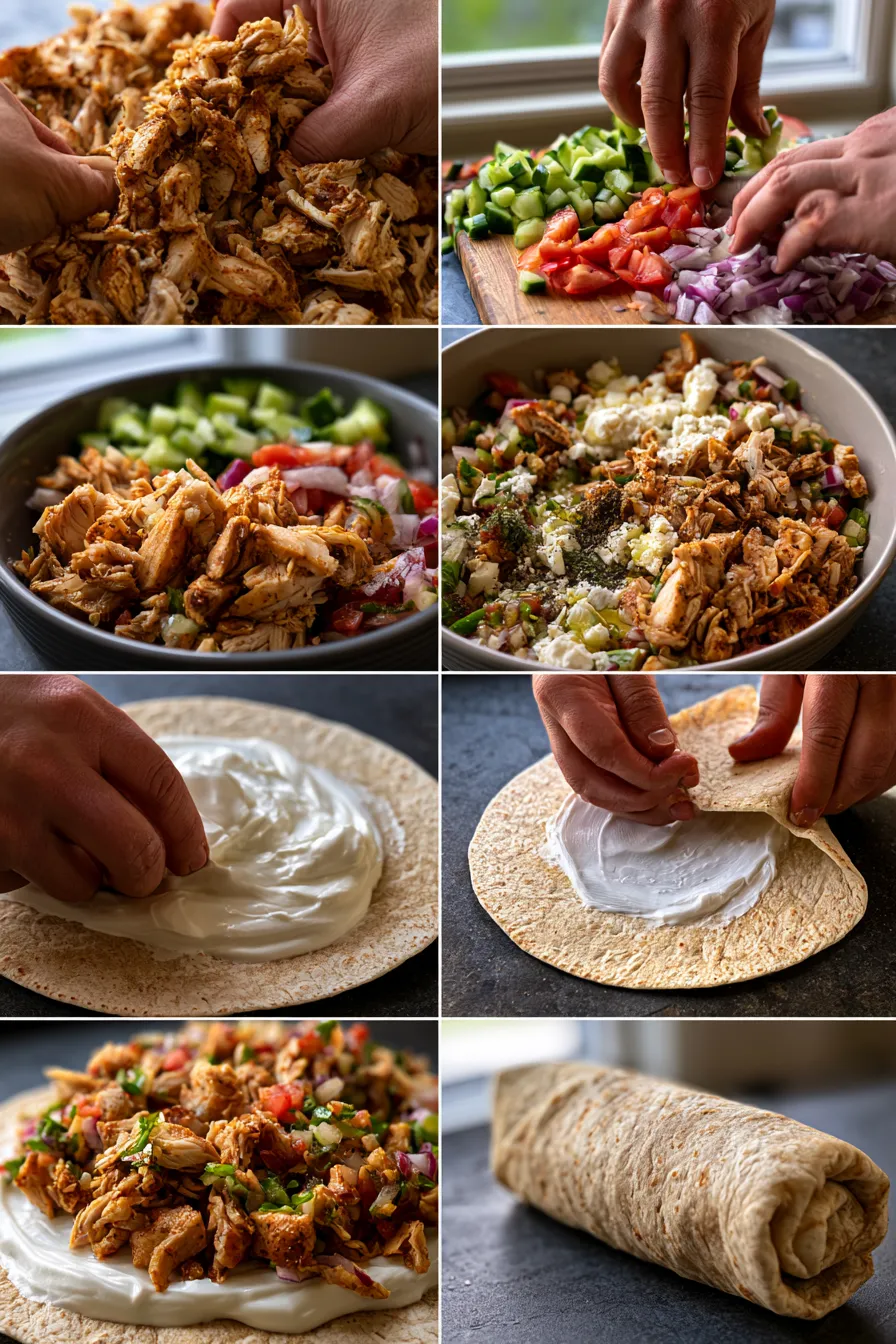 greek chicken wraps