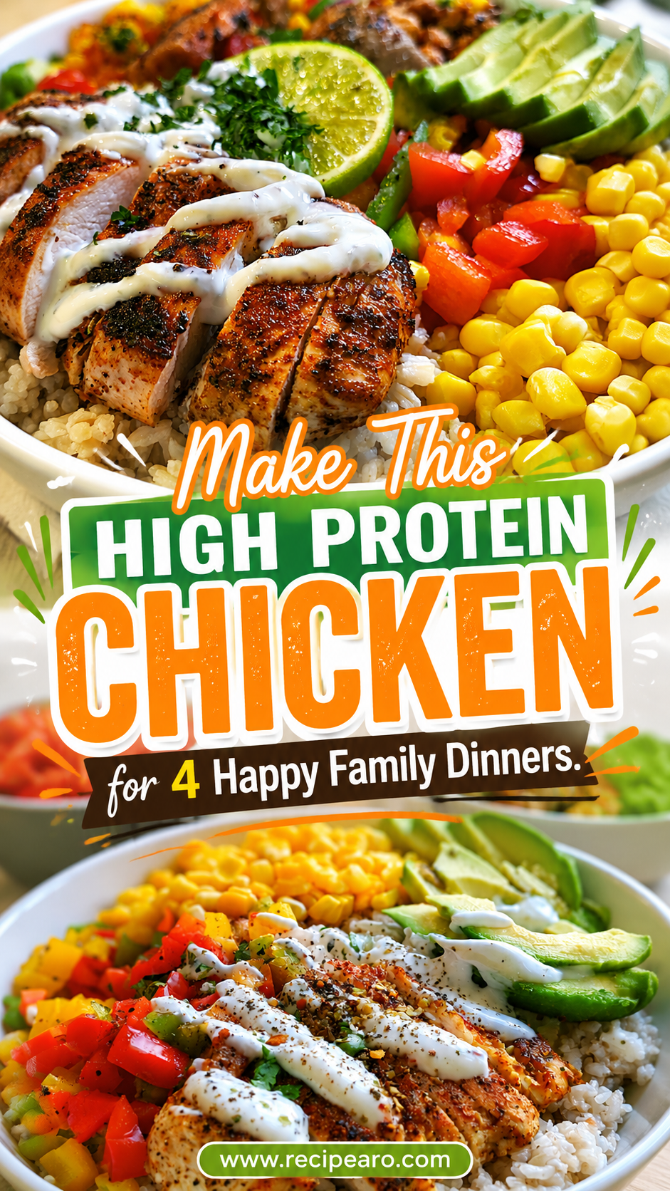 high protein chicken burrito bowl