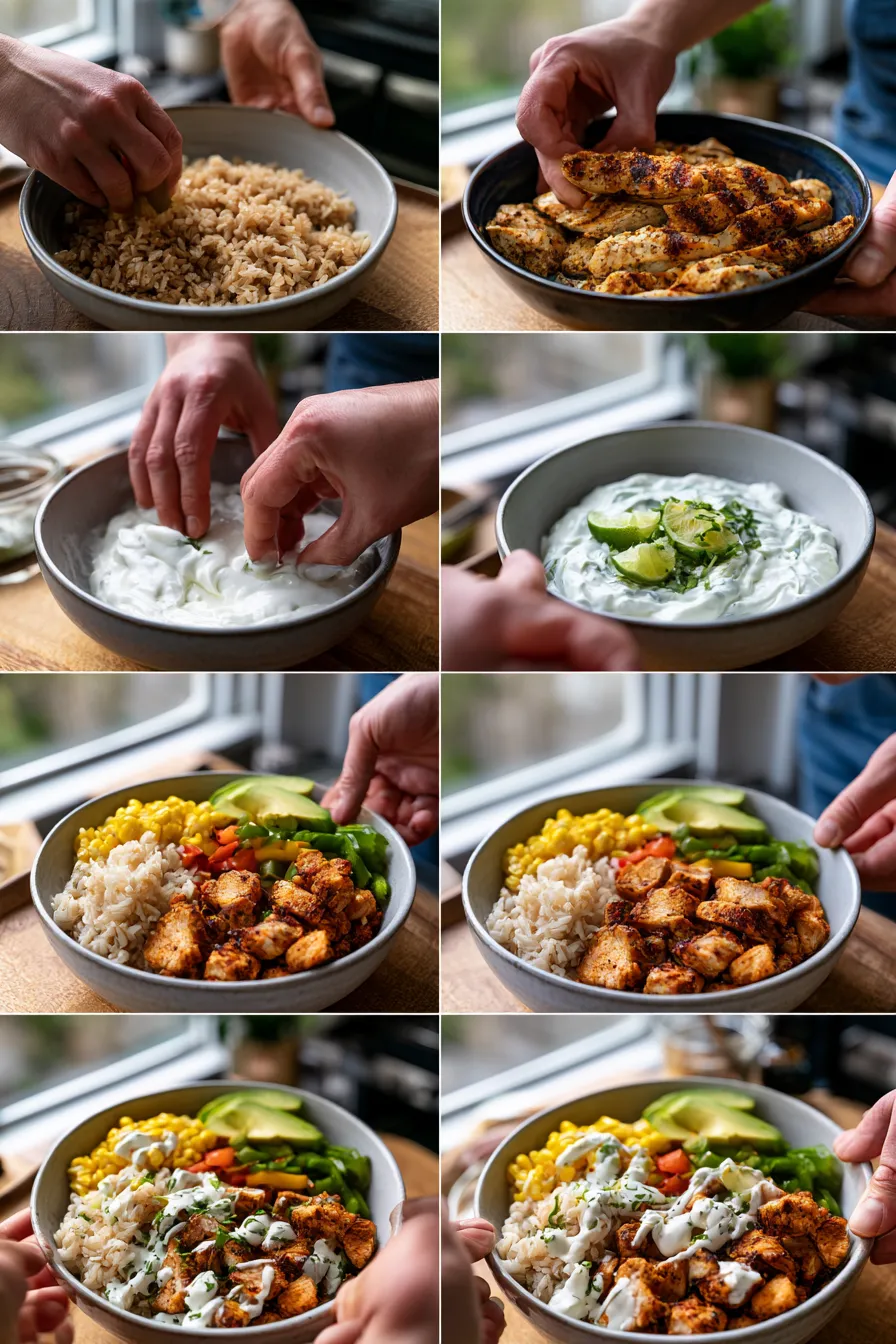 high protein chicken burrito bowl