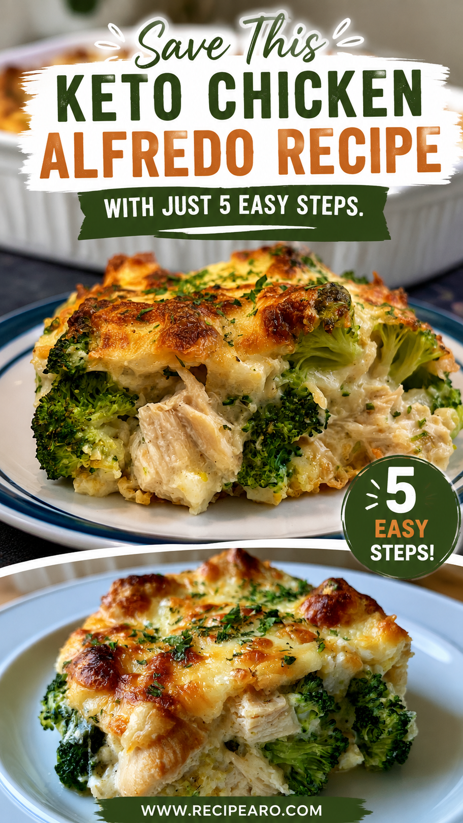 keto chicken alfredo broccoli bake