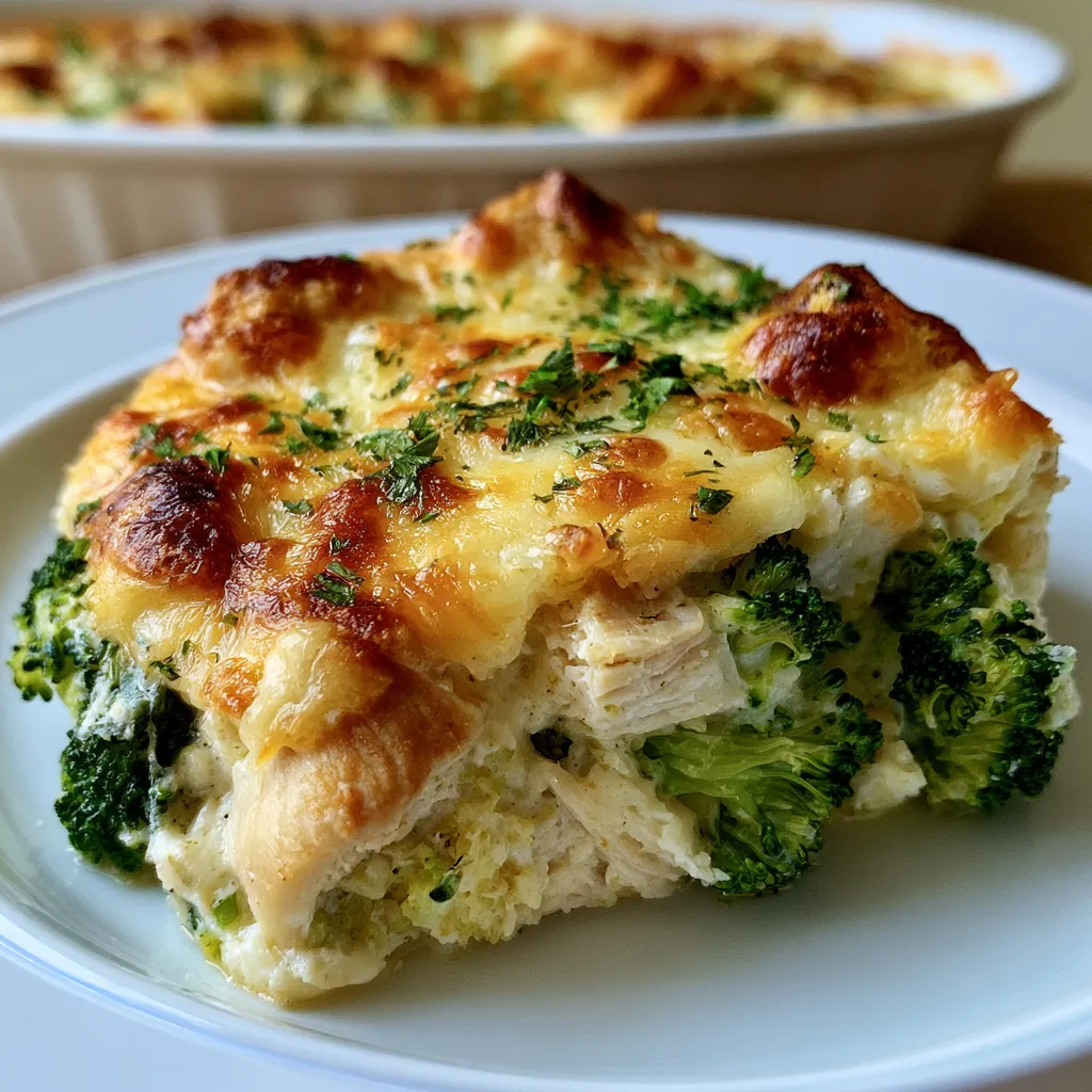 keto chicken alfredo broccoli bake
