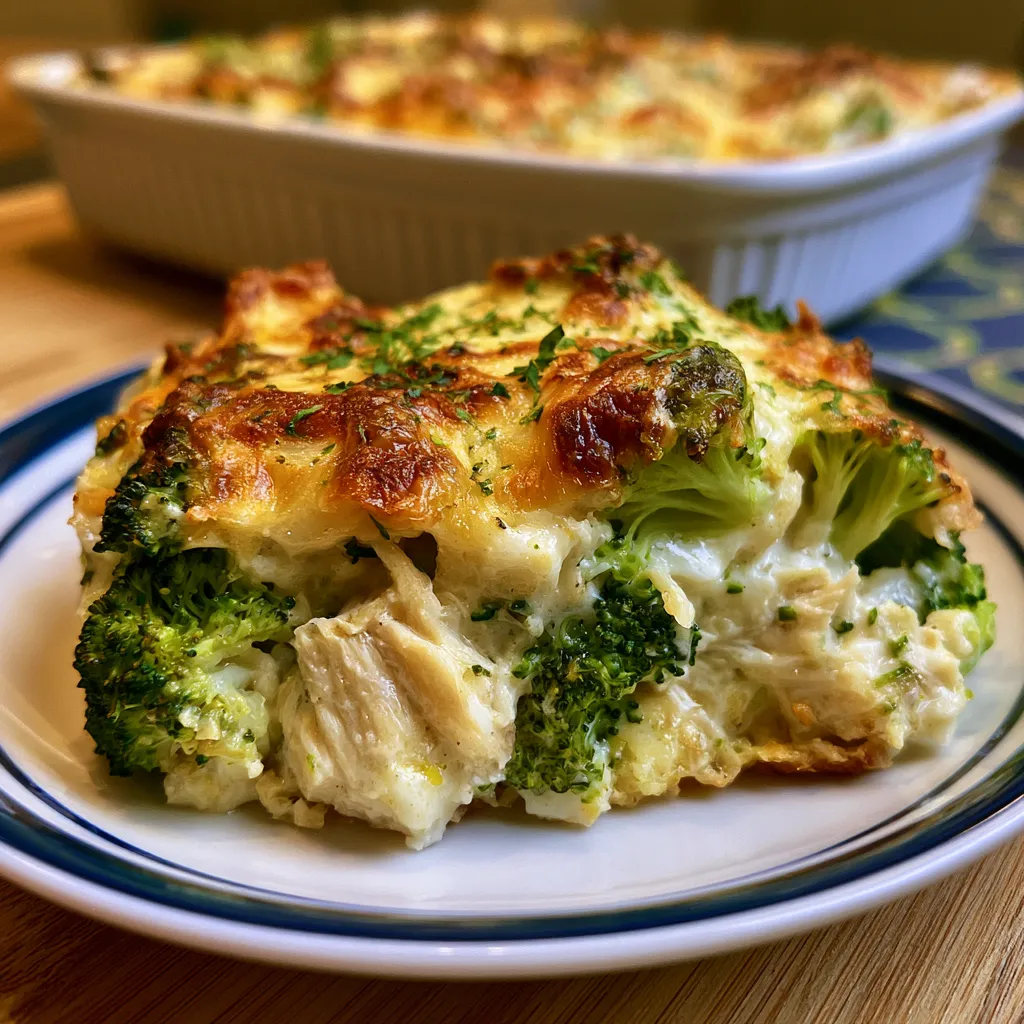 keto chicken alfredo broccoli bake