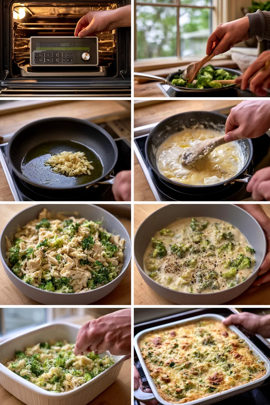 keto chicken alfredo broccoli bake