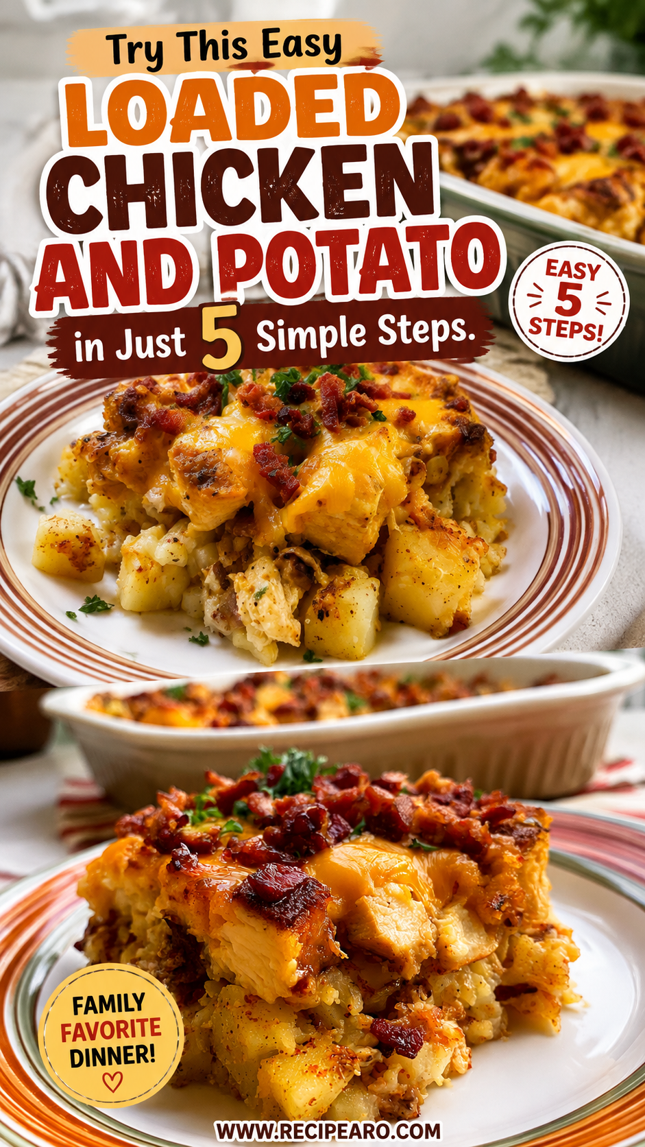 loaded chicken and potato casserole