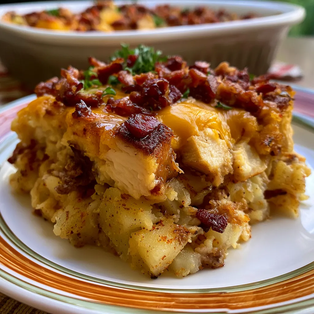 loaded chicken and potato casserole