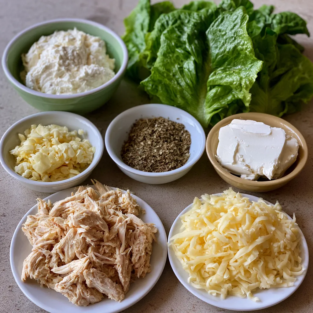 low carb cheesy garlic chicken wraps