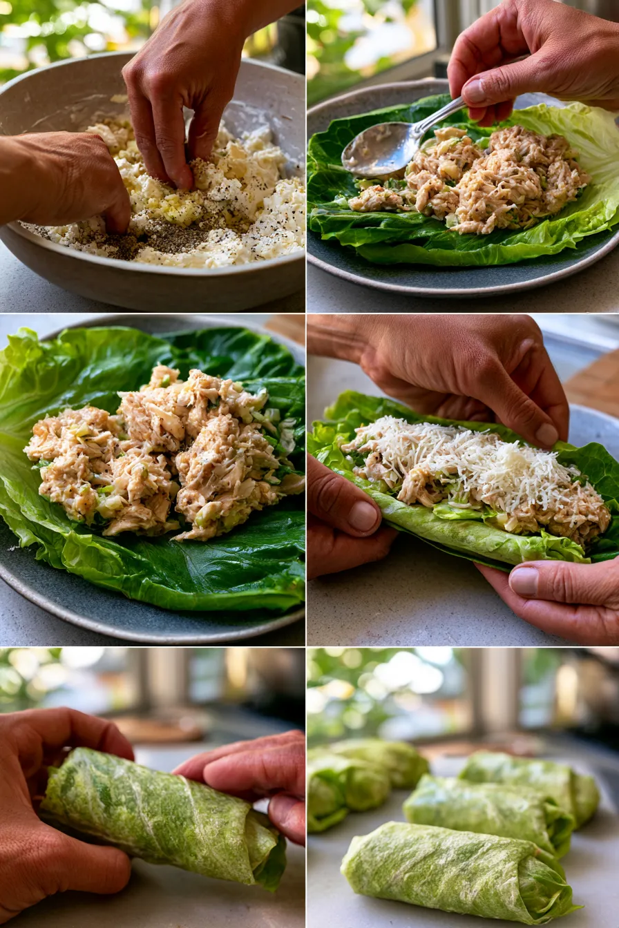 low carb cheesy garlic chicken wraps