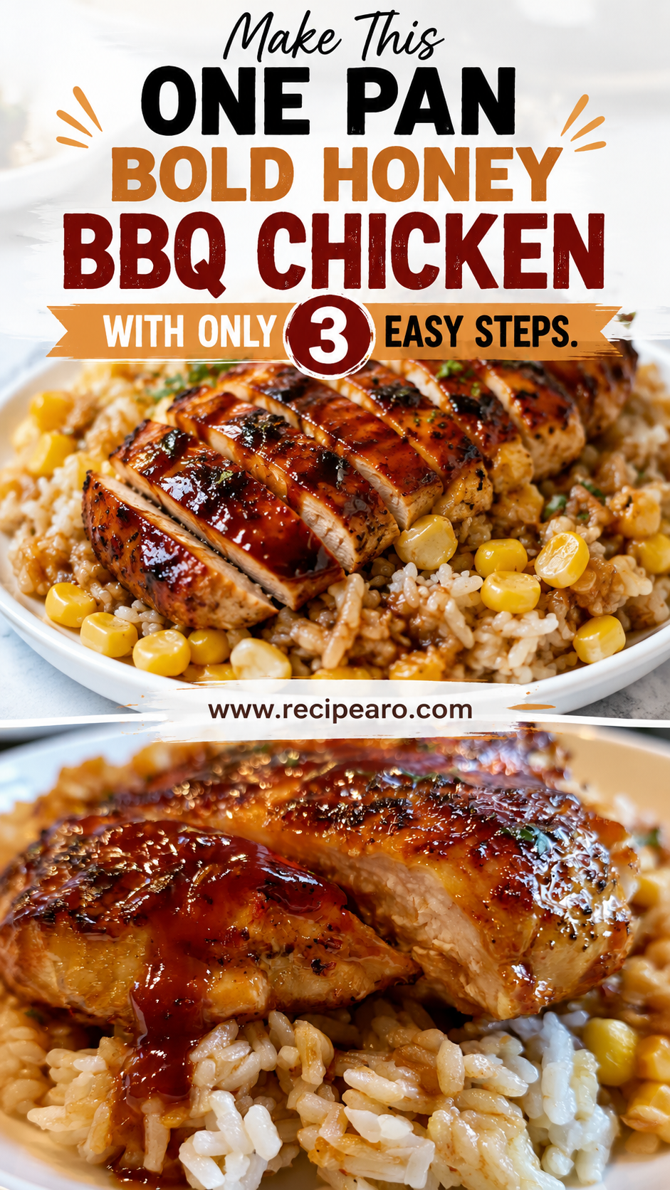 one pan bold honey bbq chicken rice