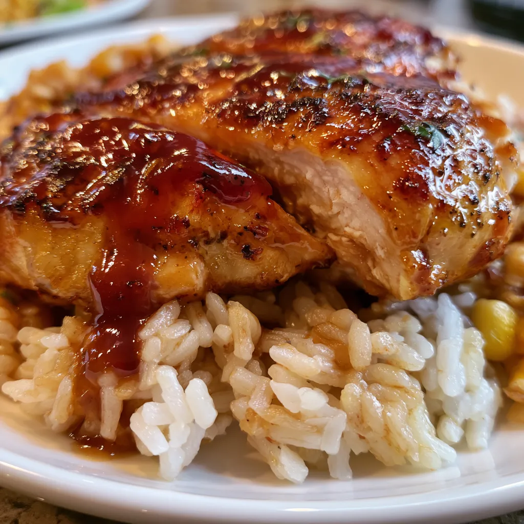 one pan bold honey bbq chicken rice