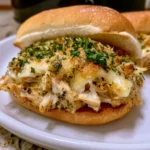 slow cooker parmesan garlic chicken sandwich