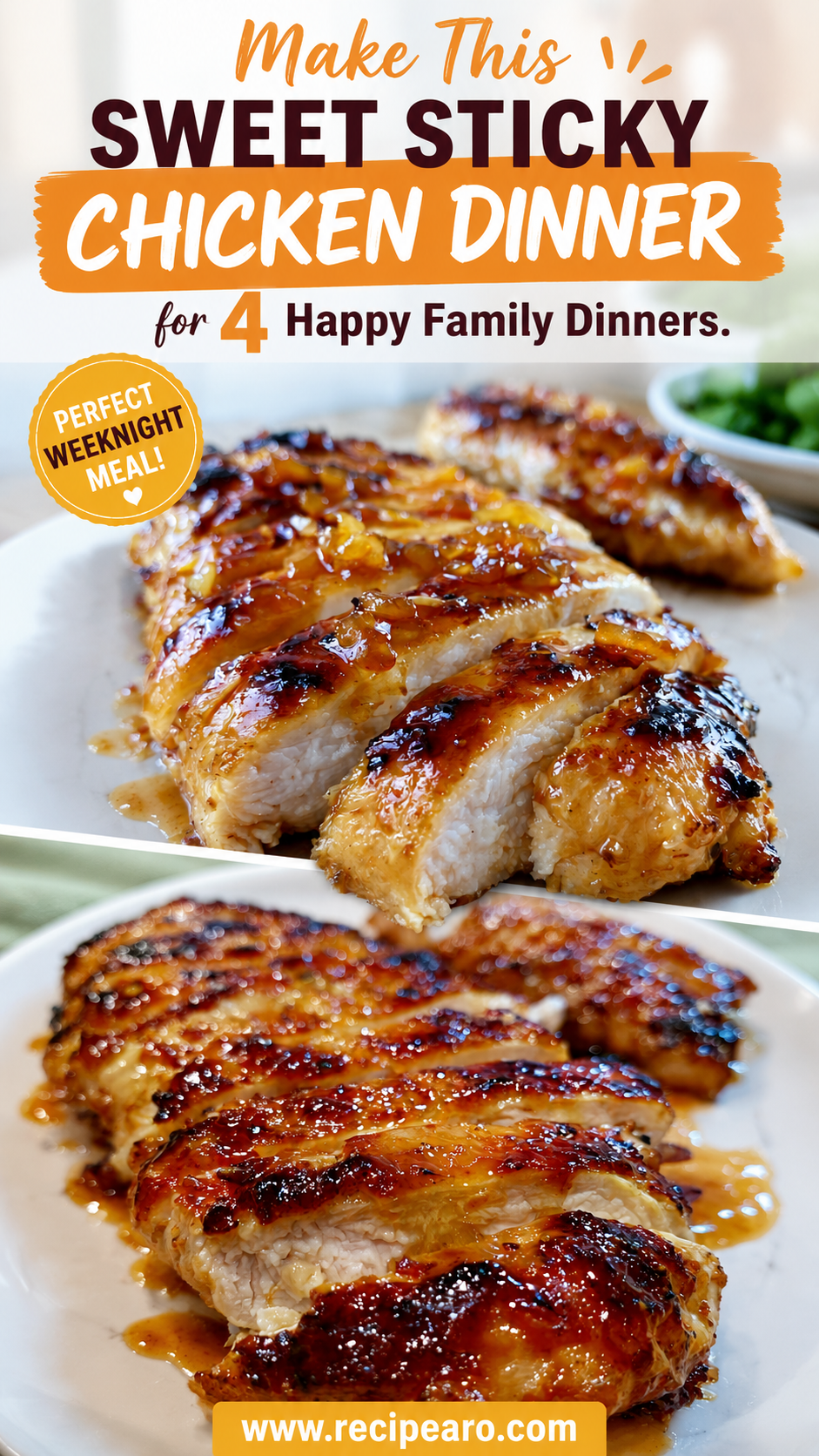 sweet and sticky chicken dinner
