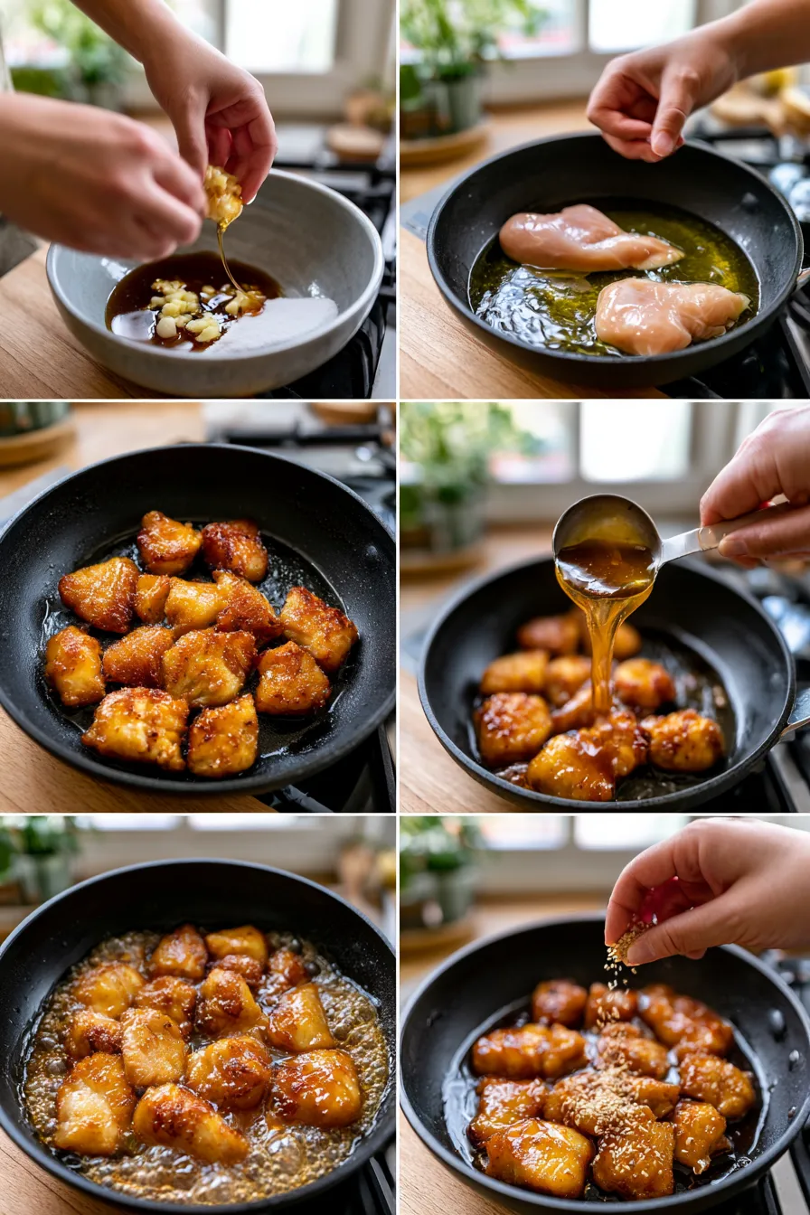 sweet and sticky chicken dinner